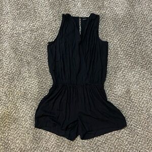 Elegant Black Sleeveless Romper